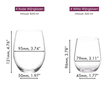 Riedel vinglas sæt uden stilk O Wine - 620 ml - Betal 6 Få 8 sæt