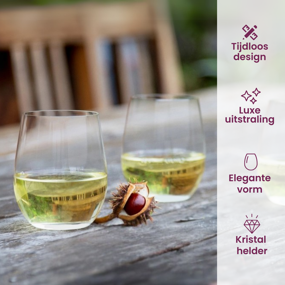 Riedel vinglas sæt uden stilk O Wine - 620 ml - Betal 6 Få 8 sæt