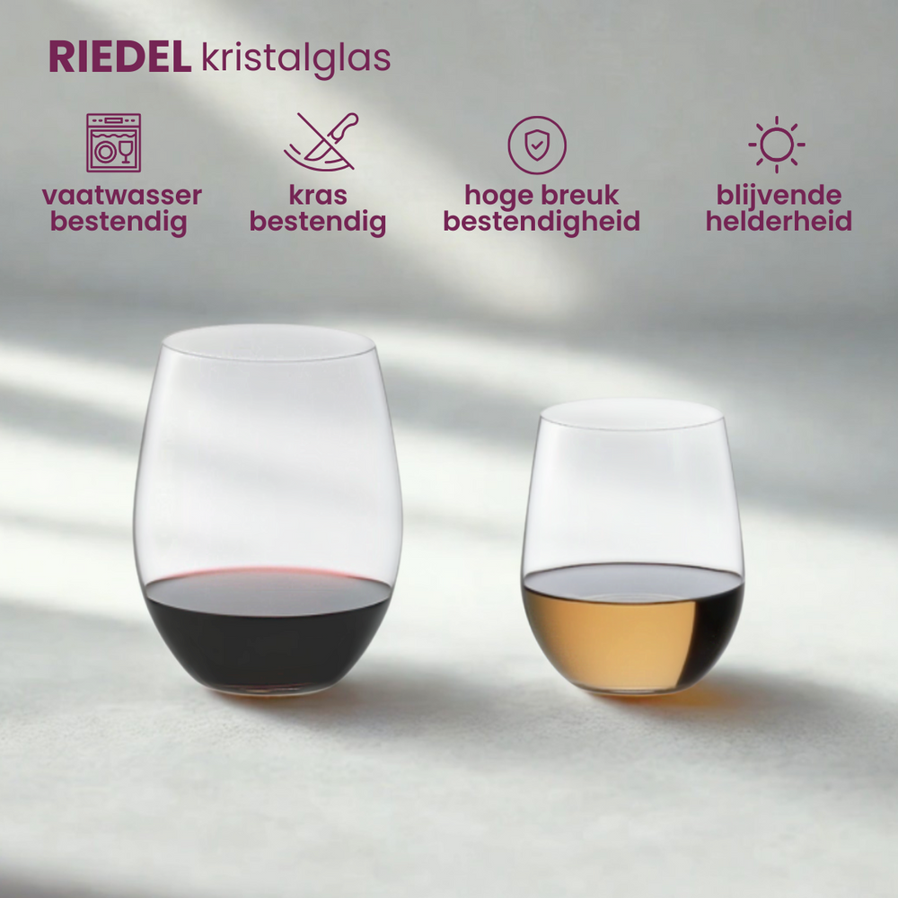 Riedel vinglas sæt uden stilk O Wine - 620 ml - Betal 6 Få 8 sæt
