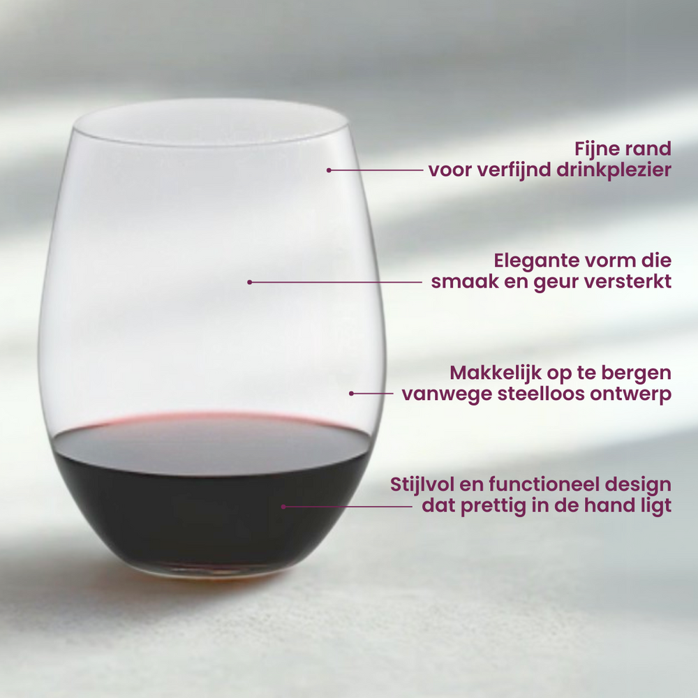 Riedel vinglas sæt uden stilk O Wine - 620 ml - Betal 6 Få 8 sæt