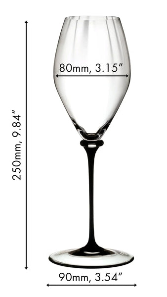 Riedel Champagneglas Fatto A Mano Performance - Sort Stilk - 375 m