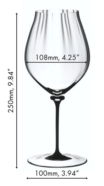 Riedel Rødvinsglas Fatto A Mano Performance - Pinot Noir - Sort Stilk - 830 ml