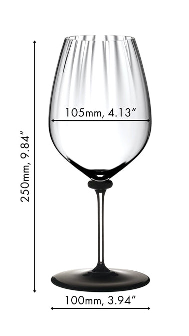 Riedel Rødvinsglas Fatto A Mano Performance - Cabernet Sauvignon - Sort Fod - 834 ml