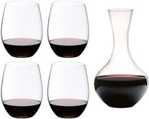 Riedel Rødvinsglassesæt O Wine - 4 stykker med Dekanterkaraf Syrah