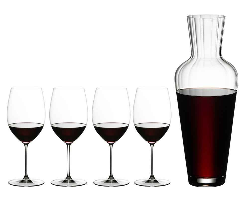 Riedel Vinglas sæt - Røde vinglas - Veritas - Cabernet / Merlot + Wine Friendly Karaffel