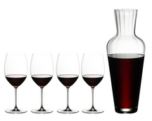 Riedel Vinglas sæt - Røde vinglas - Veritas - Cabernet / Merlot + Wine Friendly Karaffel