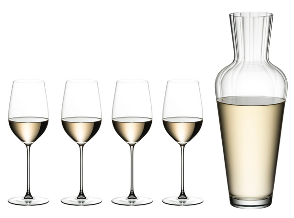 Riedel Vinglas sæt - Hvidvinsglas - Veritas - Riesling / Zinfandel + Vinvenlig karaffel