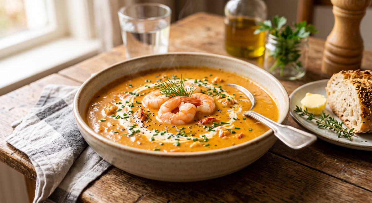 En luksuriøs suppe, der straks giver dit bord smag.