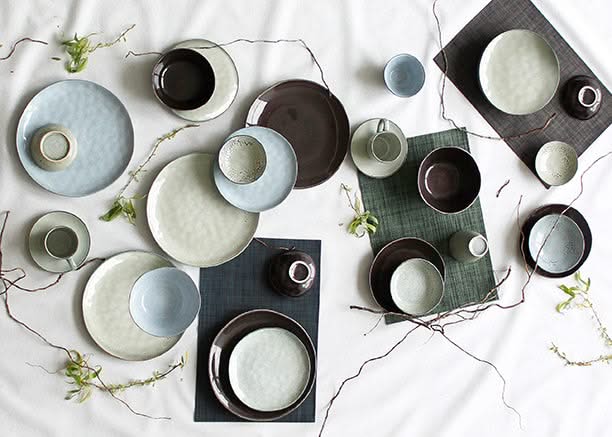 Salt & Pepper Serviesset Artisan Green 12-delig / 4 personer - 4 middagstallerkener, 4 morgenmadstallerkener og 4 skåle