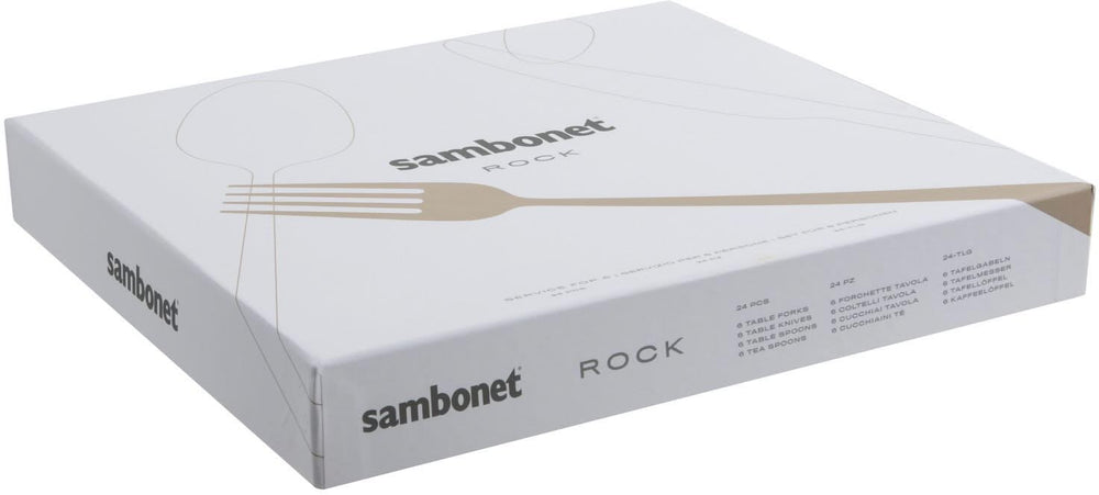 Sambonet Bestik Sæt Rock - Guld - 24 dele / 6 personer