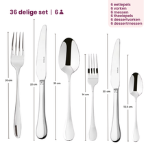 Sambonet Bestekset Bloom - RVS - Monoblock - 36 delig / 6 personer
