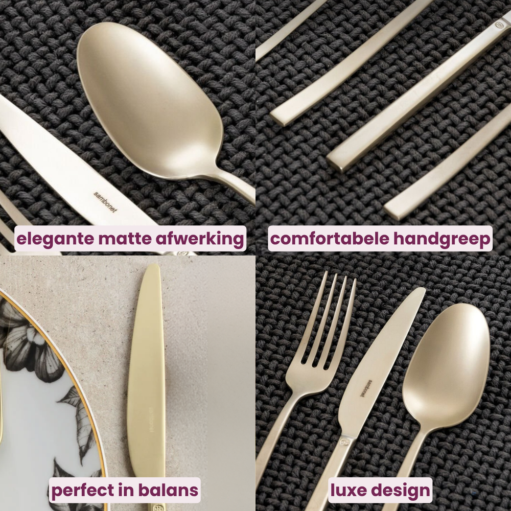 Sambonet Bestikset Rock - Antique Champagne - 24 dele / 6 personer