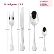 Sambonet Bestekset Royal - RVS - 24 delig / 6 personer