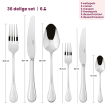 Sambonet Bestekset Royal - RVS - 36 delig / 6 personer