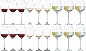 Schott Zwiesel Wijnglas Fortissimo - Sæt 18 dele - Hvide og Røde Wijnglas & Gin Tonic Glas
