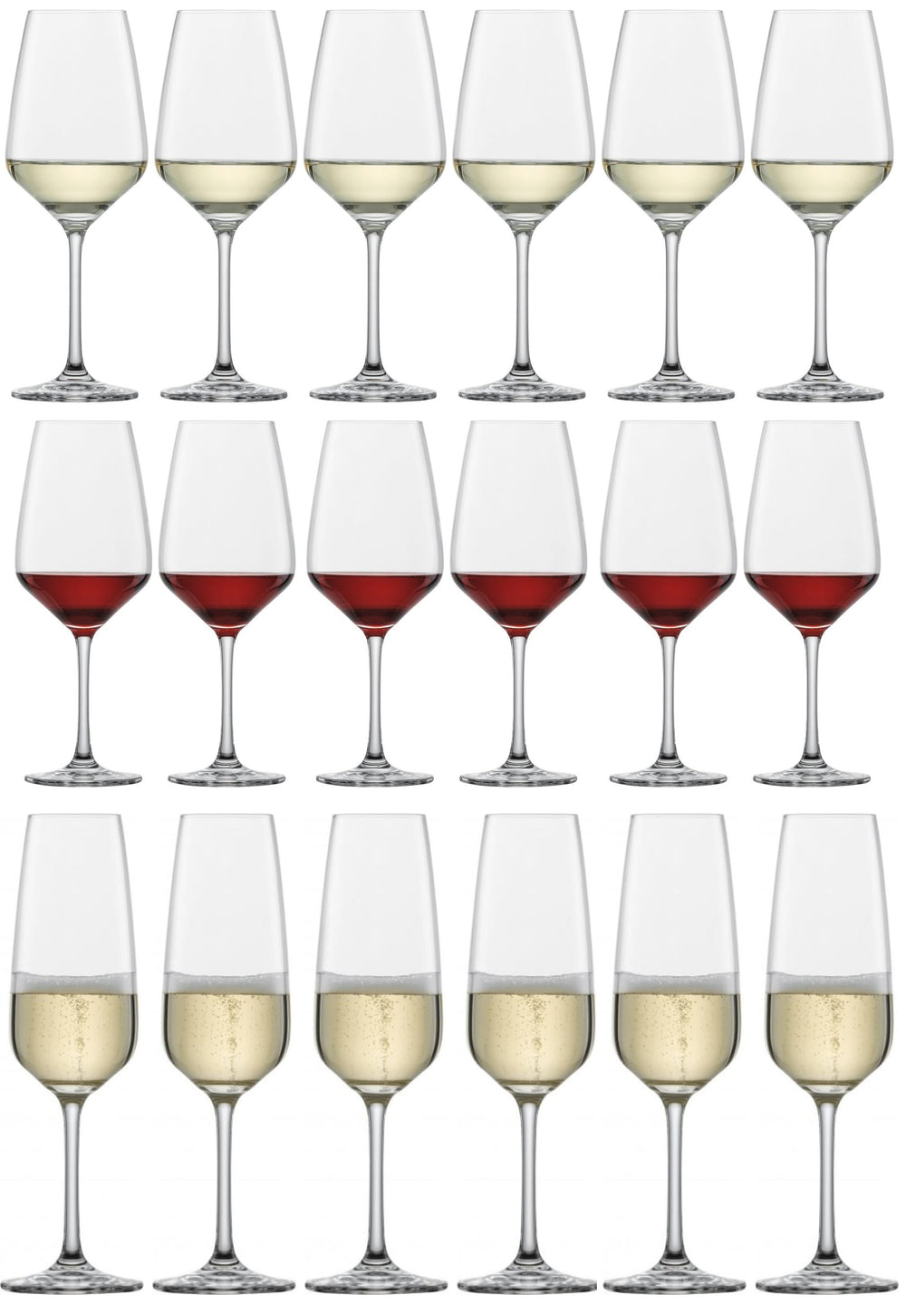 Schott Zwiesel Wijnglazenset Tulip 18-delige - Røde wijnglas, Hvide wijnglas og Champagneglas