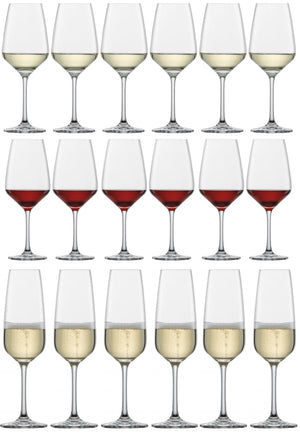Schott Zwiesel Wijnglazenset Tulip 18-delige - Røde wijnglas, Hvide wijnglas og Champagneglas