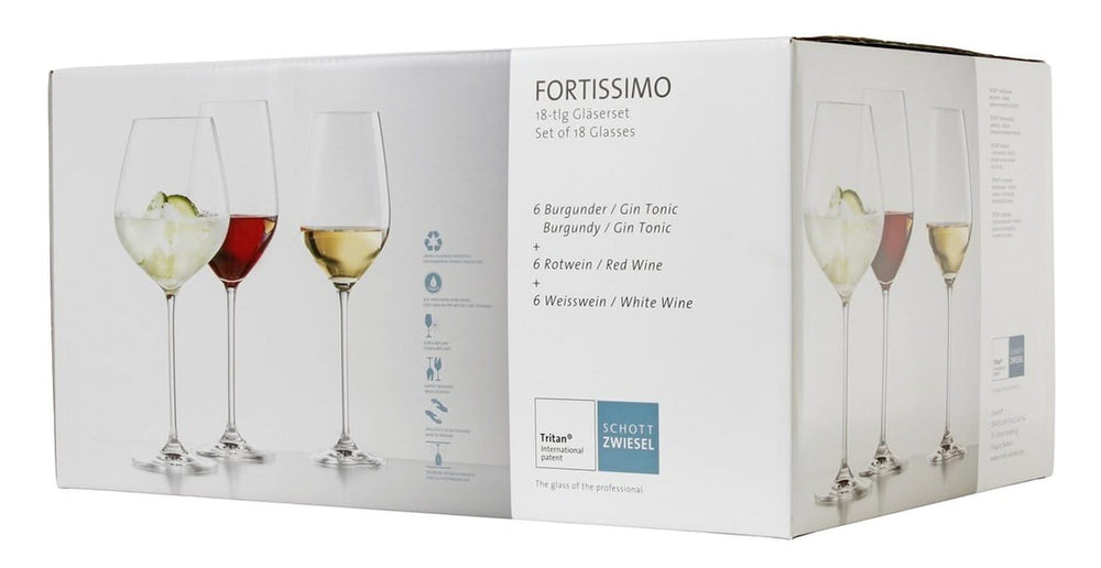 Schott Zwiesel Wijnglas Fortissimo - Sæt 18 dele - Hvide og Røde Wijnglas & Gin Tonic Glas
