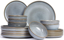 ASA Selection Serviesset Saisons - Denim 18 delig / 6 personer - 6 dinerborden, 6 ontbijtborden en 6 kommen