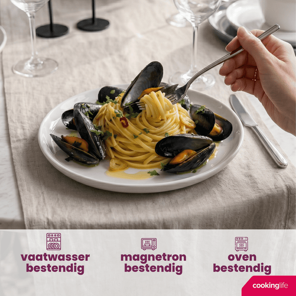 Cookinglife Dinerborden Siaki - Hvid / Blå / Grå ø 26.5 cm - Porcelæn - 6 stk.
