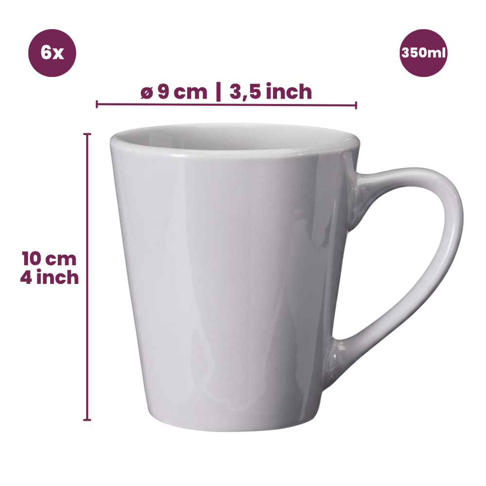 Cookinglife Mokken Siaki - Hvid / Blå / Grå 350 ml - Porcelæn - 6 stk.