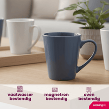 Cookinglife Mokken Siaki - Hvid / Blå / Grå 350 ml - Porcelæn - 6 stk.