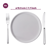 Cookinglife Morgenmadstallerkener / Desserttallerkener Siaki - Hvid / Blå / Grå ø 19 cm - Porcelæn - 6 stk.
