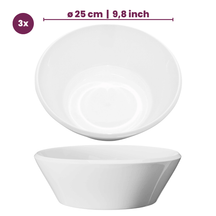 Cookinglife Saladeskåle Siaki - Hvid / Blå / Grå ø 25 cm - Porcelæn - 3 stk.