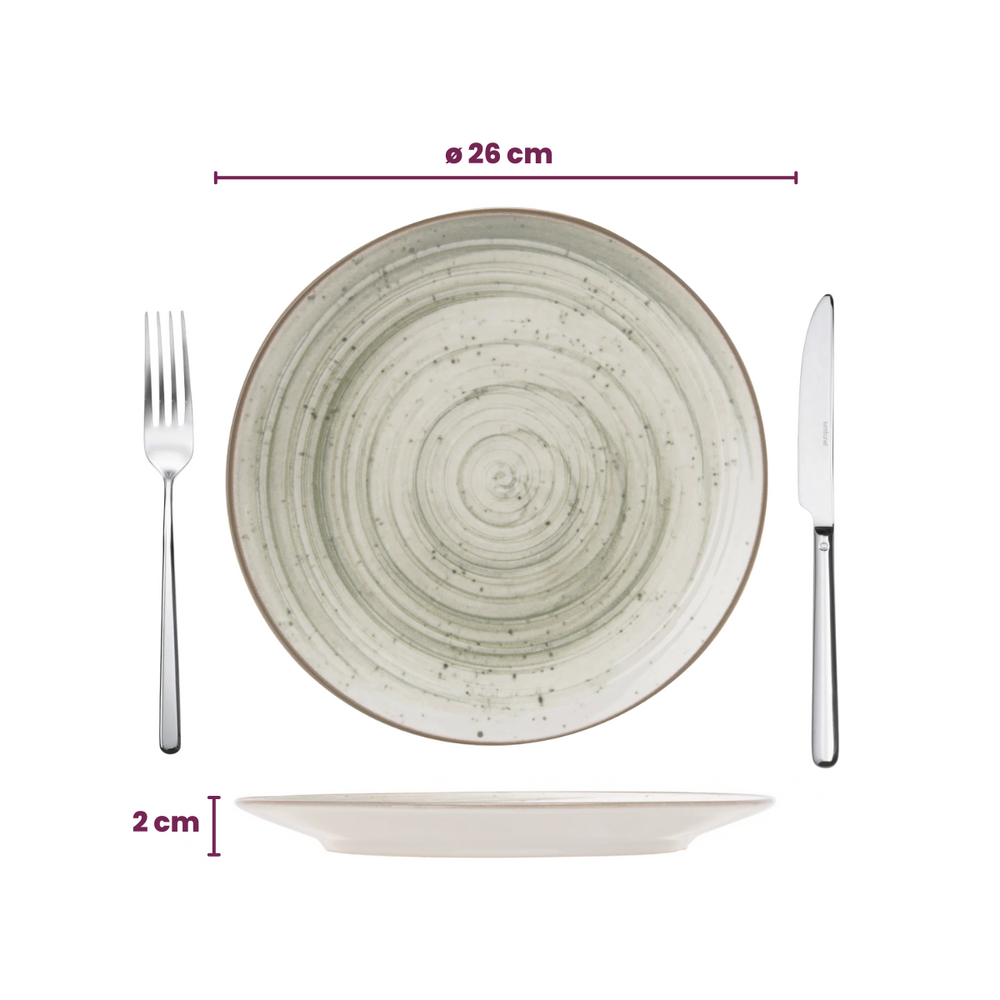 Cosy & Trendy Serviesset Sintra Ivy Green 16-delig / 4 personer - 4 dinerborden, 4 ontbijtborden, 4 diepe borden og 4 skåle