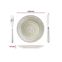 Cosy & Trendy Serviesset Sintra Ivy Green 16-delig / 4 personer - 4 dinerborden, 4 ontbijtborden, 4 diepe borden og 4 skåle