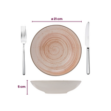 Cosy & Trendy Serviesset Sintra Terracotta 16-delig / 4 personer - 4 dinerborden, 4 ontbijtborden, 4 diepe borden og 4 skåle