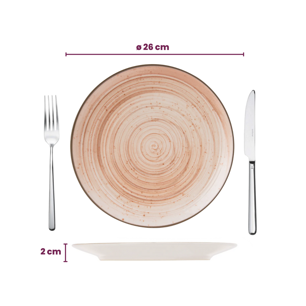 Cosy & Trendy Serviesset Sintra Terracotta 16-delig / 4 personer - 4 dinerborden, 4 ontbijtborden, 4 diepe borden og 4 skåle