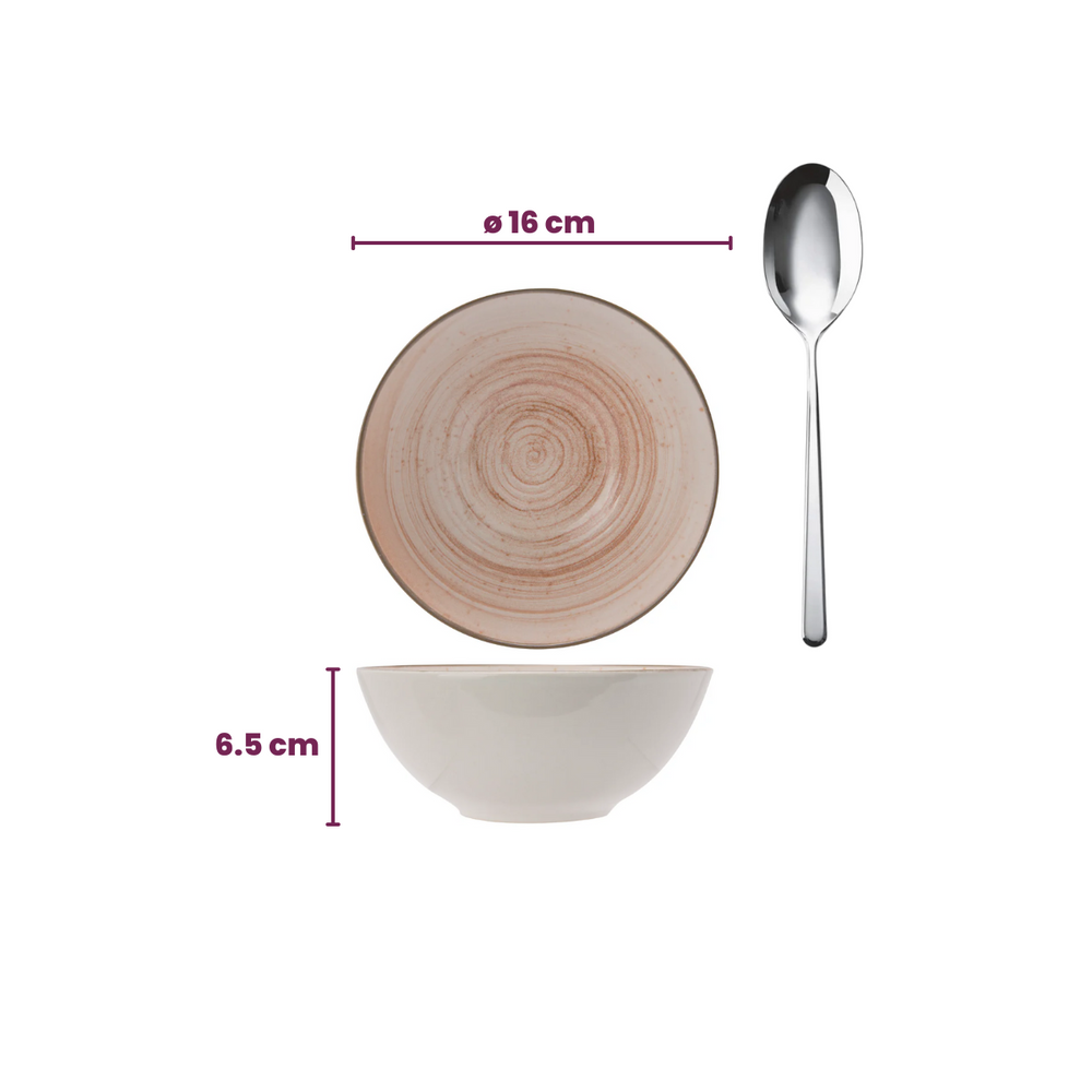 Cosy & Trendy Serviesset Sintra Terracotta 16-delig / 4 personer - 4 dinerborden, 4 ontbijtborden, 4 diepe borden og 4 skåle