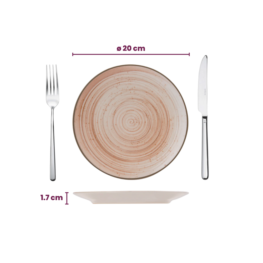 Cosy & Trendy Serviesset Sintra Terracotta 16-delig / 4 personer - 4 dinerborden, 4 ontbijtborden, 4 diepe borden og 4 skåle