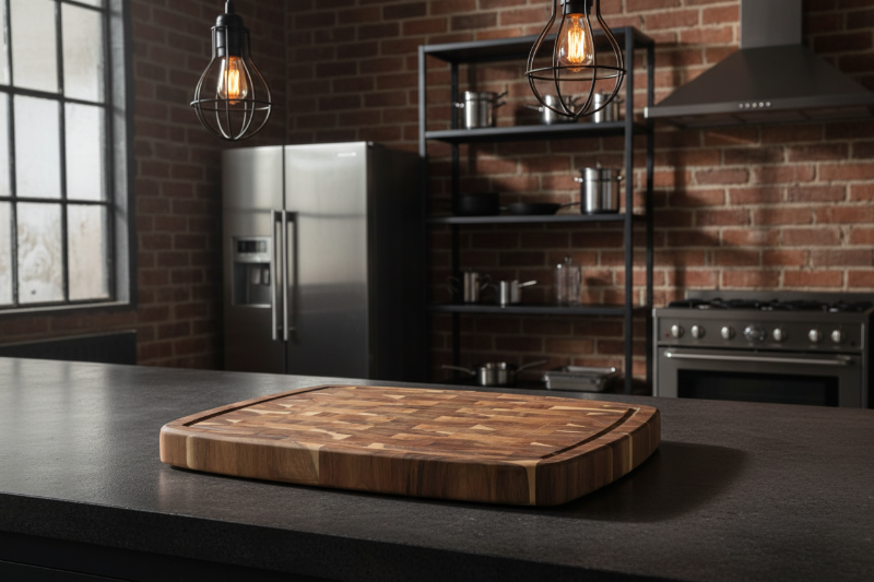 Cookinglife Skærebræt Træ Akacietræ Pure Wood 46 x 36 cm - Træskærebræt med Saftkanal