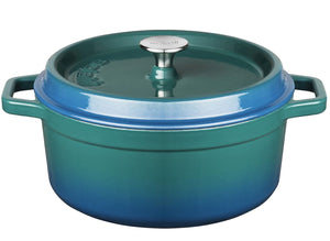 Sola Braadpan med deksel - Blå - ø 24 cm / 3.5 Liter - emaljeret non-stick belægning