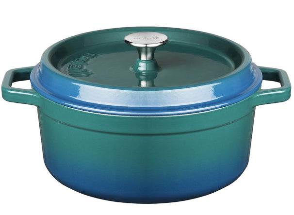 Sola Braadpan med deksel - Blå - ø 24 cm / 3.5 Liter - emaljeret non-stick belægning