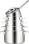 Sola Pannenset Ruby 5-Delig Premium Triply RVS - Kookpan ø 16, 18, 20, 24 cm & Steelpan ø 16 cm - egnet til alle varmekilder