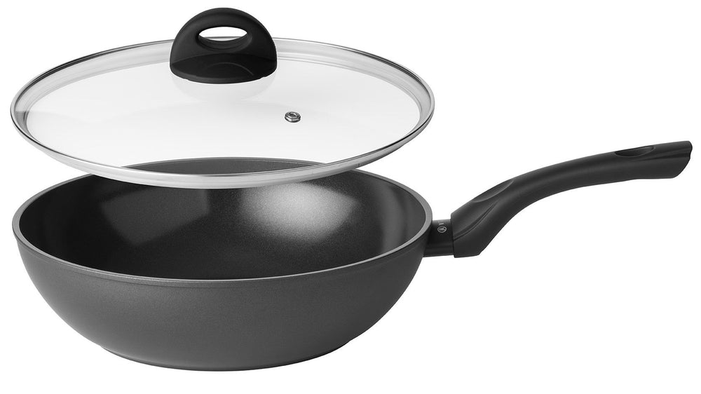 Sola Pannenset Stonehenge 2-delt - Stegepande ø 28 cm og Wokpande ø 28 cm - keramisk non-stick belægning