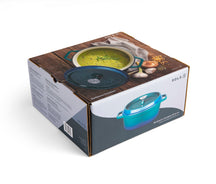 Sola Braadpan med deksel - Blå - ø 24 cm / 3.5 Liter - emaljeret non-stick belægning