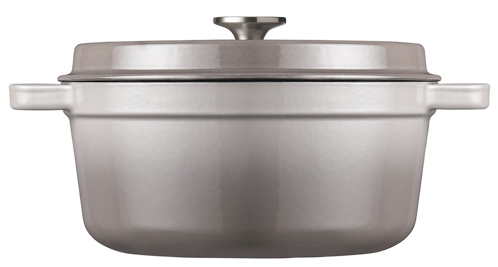 Sola Braadpan med deksel Gietijzer - Grå - ø 24 cm / 3.2 Liter - emaljeret non-stick belægning