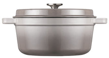 Sola Braadpan med deksel Gietijzer - Grå - ø 24 cm / 3.2 Liter - emaljeret non-stick belægning