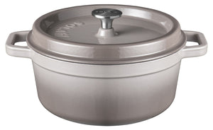 Sola Braadpan med deksel Gietijzer - Grå - ø 24 cm / 3.2 Liter - emaljeret non-stick belægning