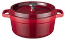 Sola Braadpan med deksel Gietijzer - Rød - ø 24 cm / 3.2 Liter - emaljeret non-stick belægning