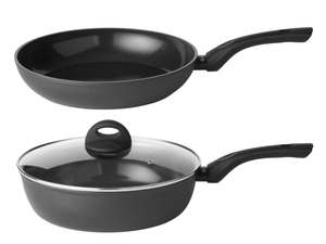 Sola Pannenset Stonehenge 2-Delig - Koekenpan ø 28 cm og Hapjespan Med Deksel ø 28 cm - keramisk non-stick belægning
