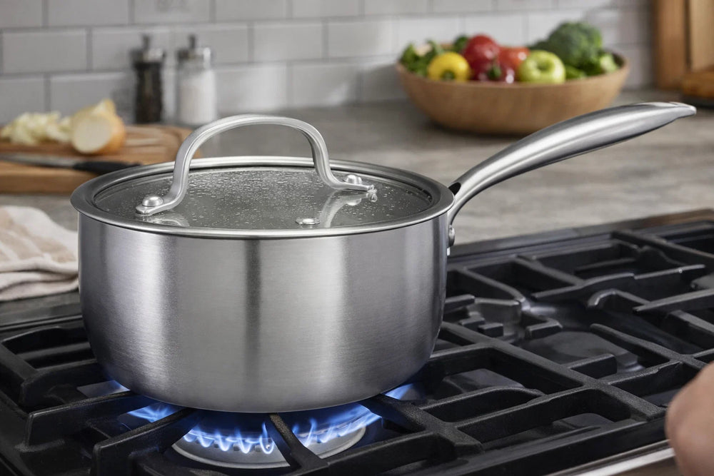 Cookinglife Steelpan med Glazen Deksel Signature Steel - RVS - ø 17,5 cm - egnet til alle varmekilder