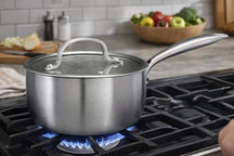 Cookinglife Steelpan med Glazen Deksel Signature Steel - RVS - ø 17,5 cm - egnet til alle varmekilder