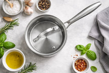 Cookinglife Steelpan med Glazen Deksel Signature Steel - RVS - ø 17,5 cm - egnet til alle varmekilder