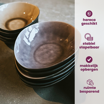 Cosy & Trendy Dybe Tallerkener / Pastatallerkener Streetfood 19.5 x 16 x 5 cm - 10 Styk