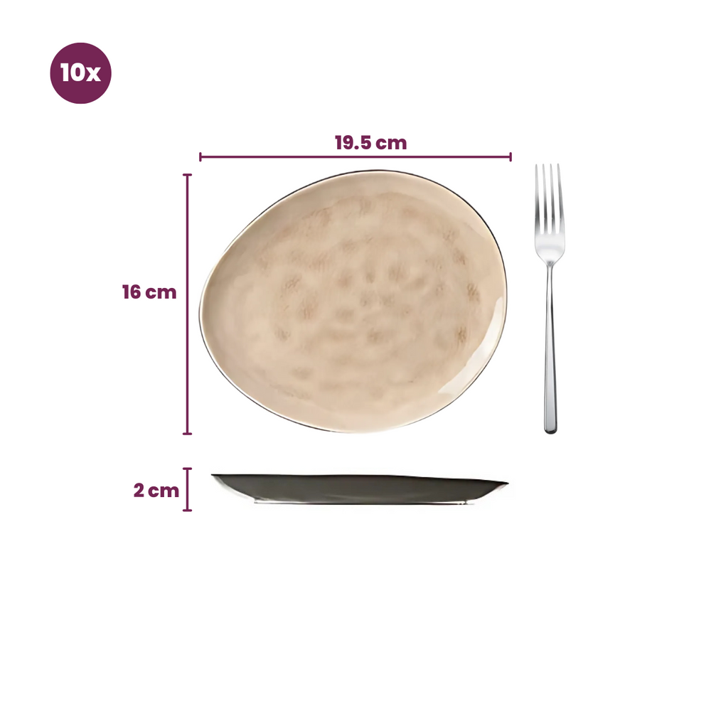 Cosy & Trendy Morgenmadstallerkener / Desserttallerkener Streetfood 19.5 x 16 cm - 10 Styk